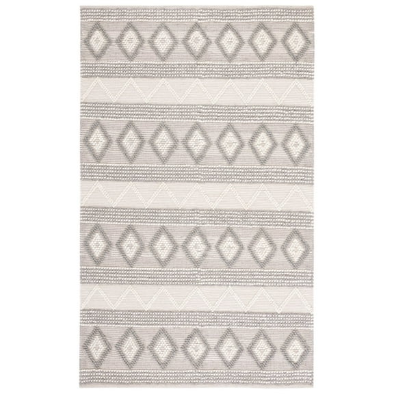 SAFAVIEH Natura Margery Geometric Area Rug, Ivory/Grey, 8' x 10'