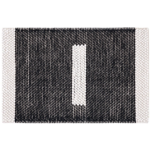 SAFAVIEH Natura Marina Striped Wool Area Rug, Black/Ivory, 3' x 5'