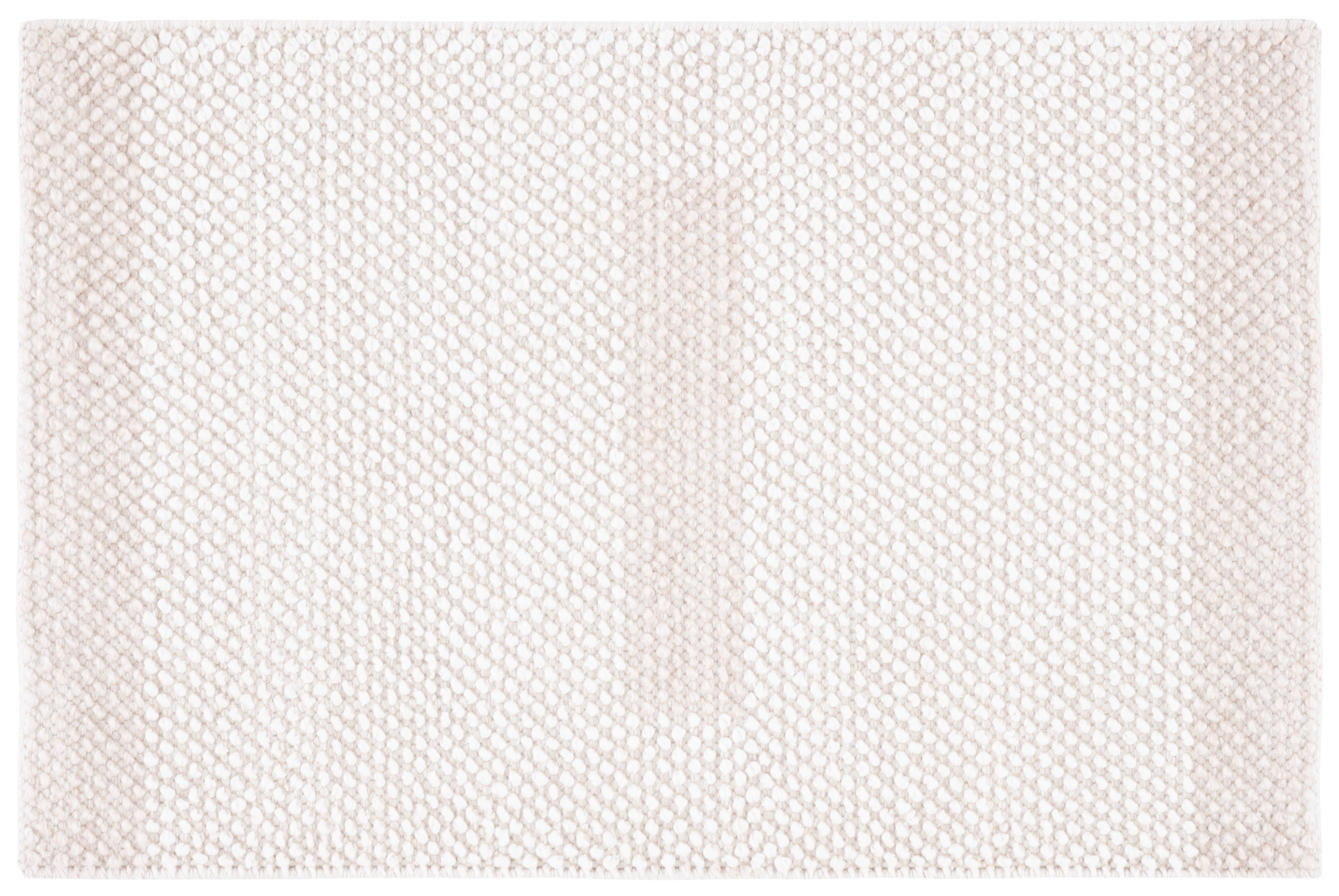 Handmade Ivory and Beige Round Wool Flat Woven Rug