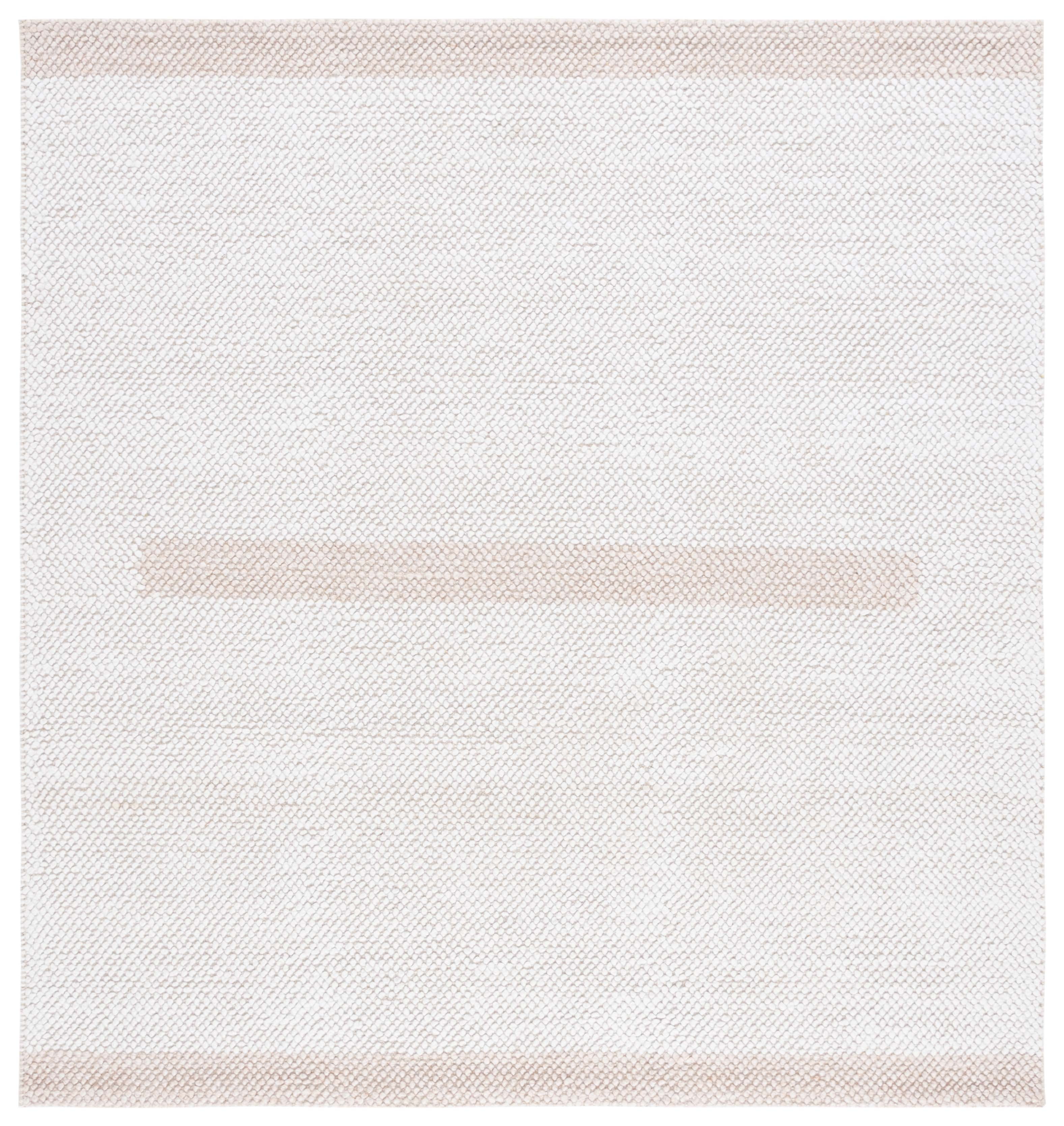 SAFAVIEH Natura Marina Striped Wool Area Rug, Ivory/Beige, 6' x 6' Square