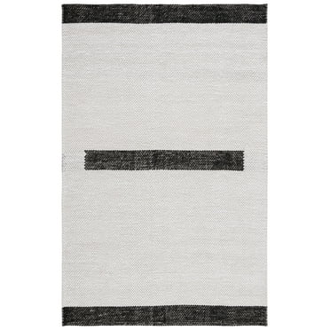 SAFAVIEH Natura Marina Striped Wool Area Rug, Ivory/Black, 8' x 10'