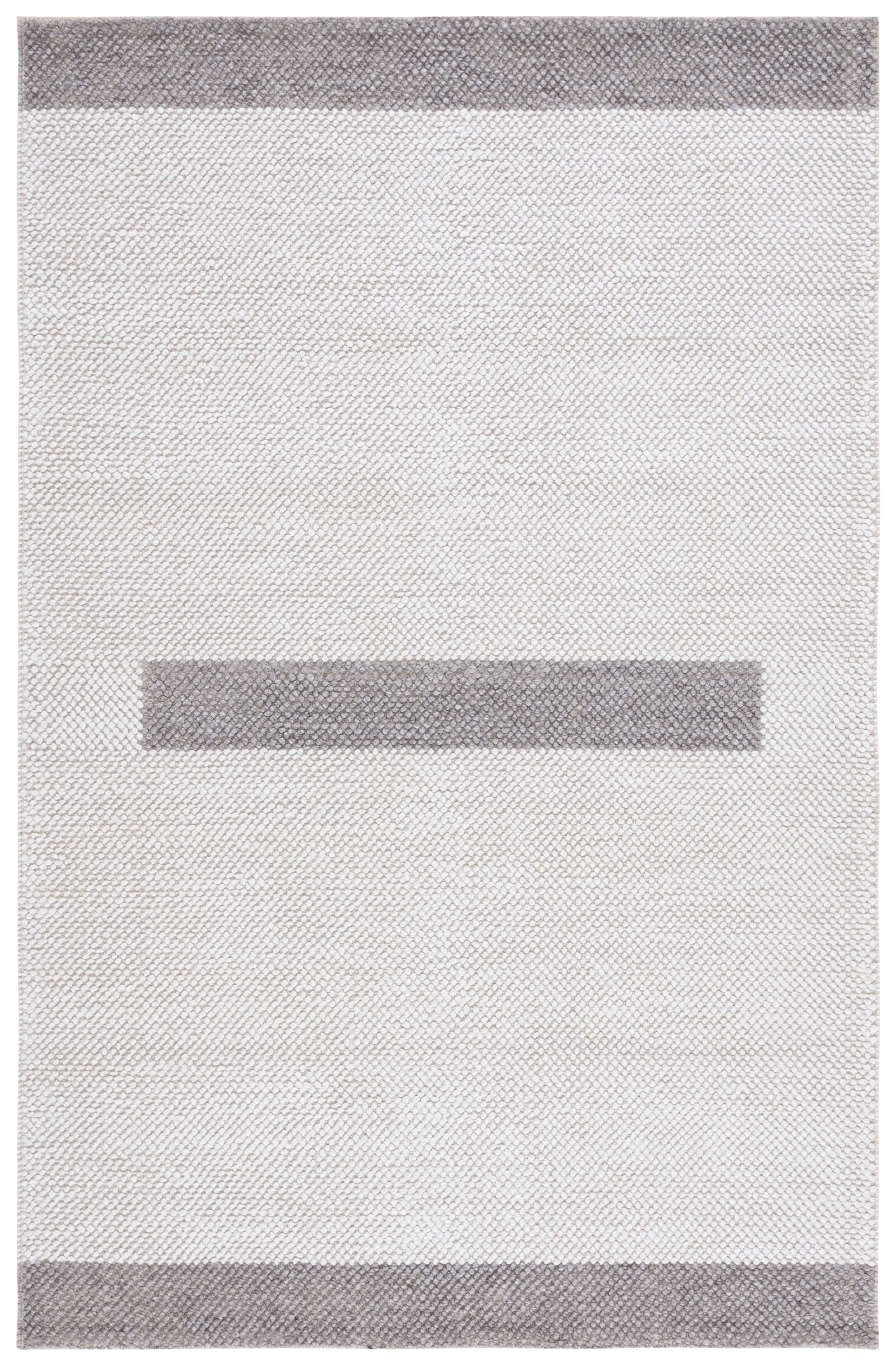 Handmade Ivory and Brown Wool Flat Woven 4' x 6' Area Rug