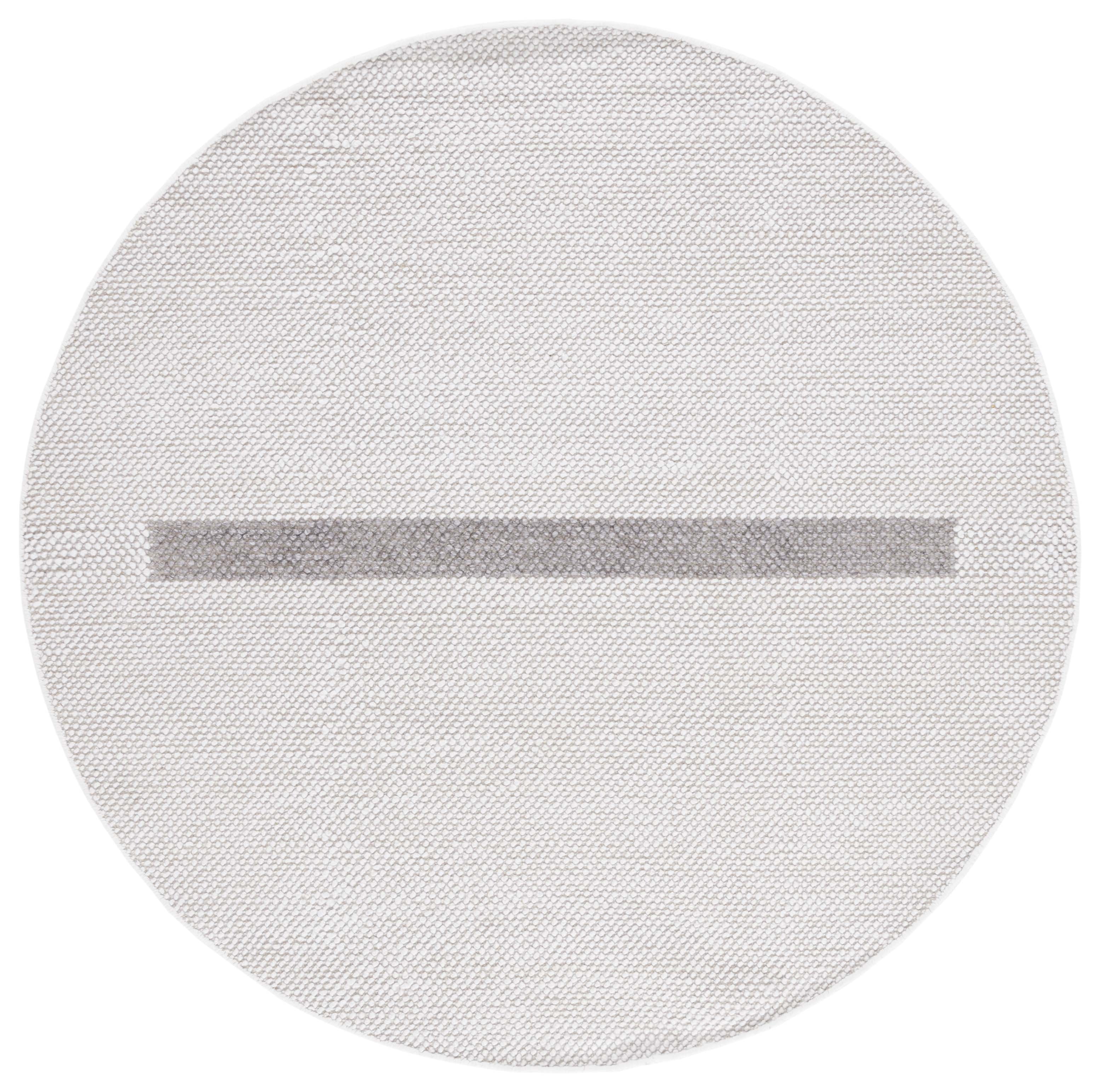 SAFAVIEH Natura Marina Striped Wool Area Rug, Ivory/Brown, 6' x 6' Round