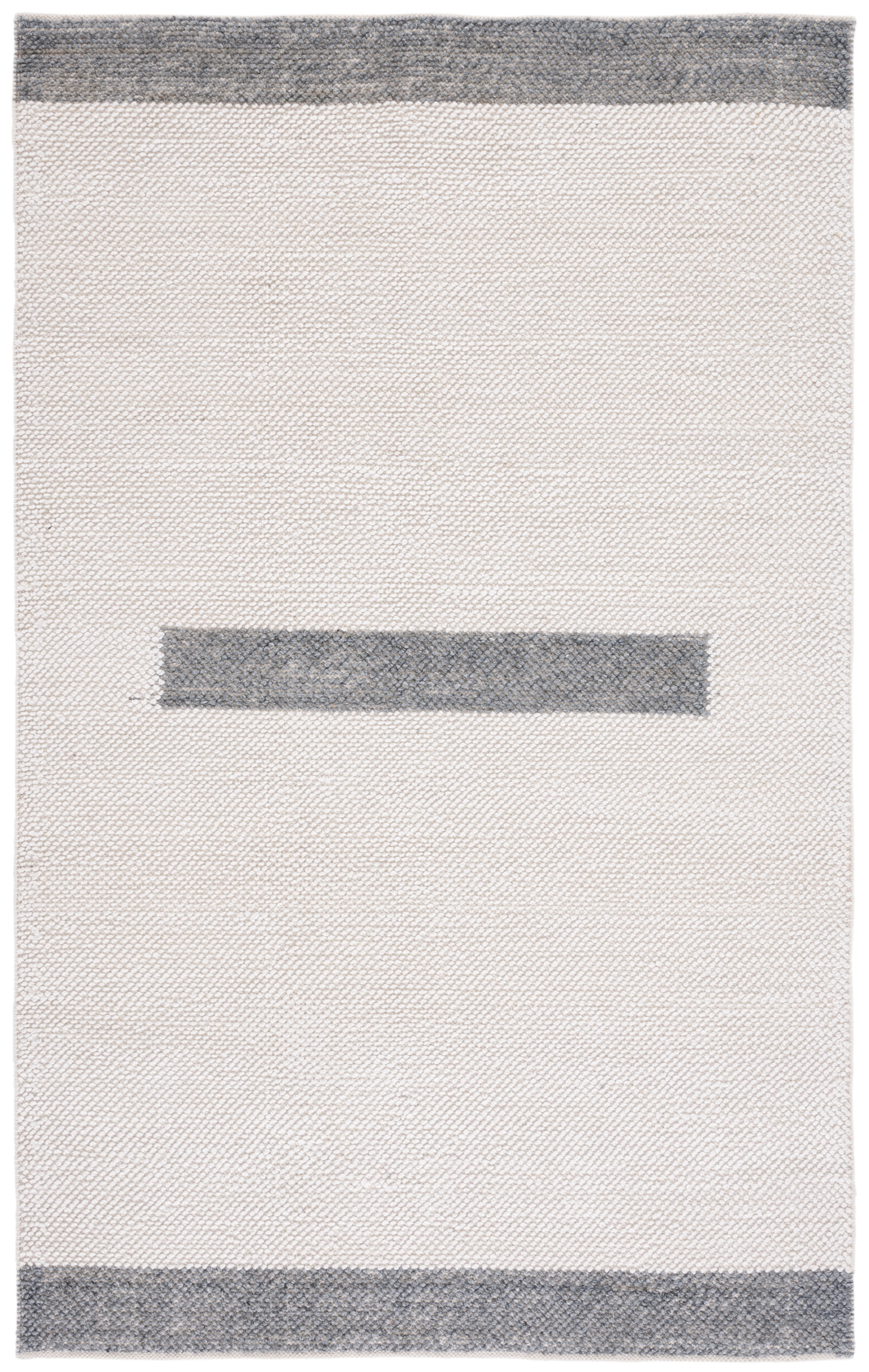 SAFAVIEH Natura Marina Striped Wool Area Rug, Ivory/Grey, 5' x 8'