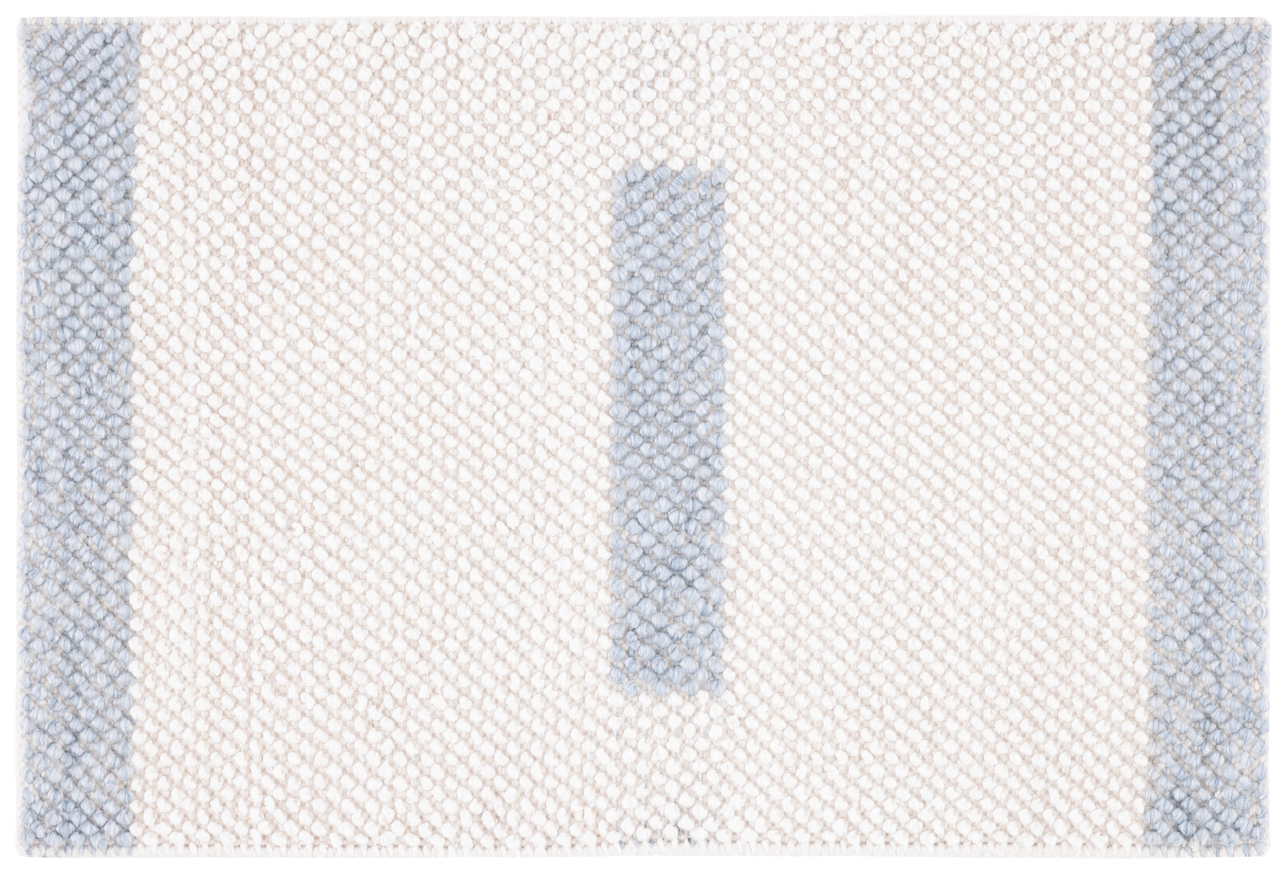 SAFAVIEH Natura Marina Striped Wool Area Rug, Ivory/Light Blue, 3' x 5'