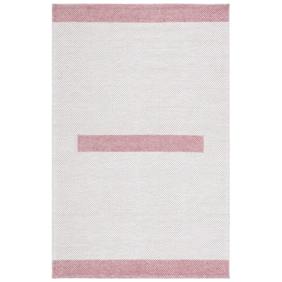 SAFAVIEH Natura Marina Striped Wool Area Rug, Ivory/Pink, 5' x 8'