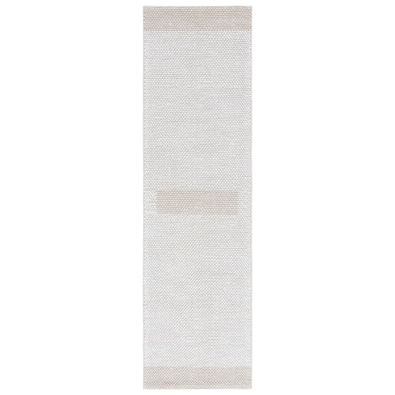 SAFAVIEH Natura Marina Striped Wool Runner Rug, Ivory/Beige, 2'3" x 8'