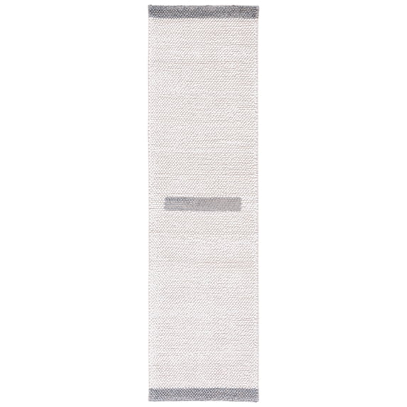 SAFAVIEH Natura Marina Striped Wool Runner Rug, Ivory/Grey, 2'3" x 8'
