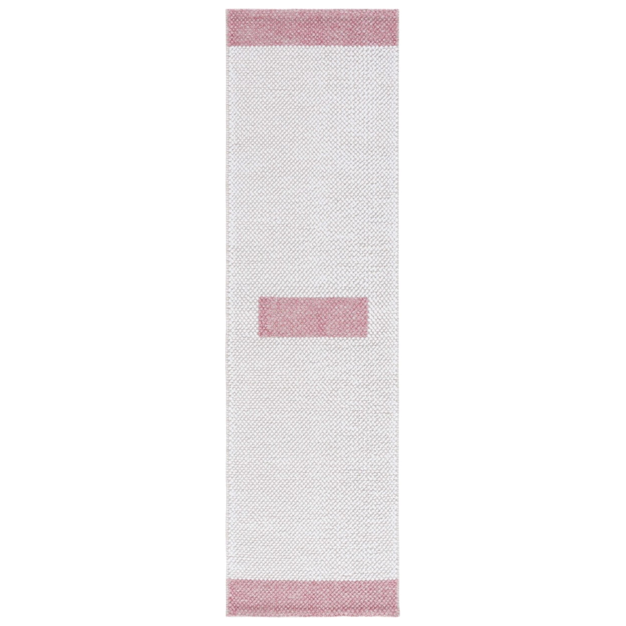 SAFAVIEH Natura Marina Striped Wool Runner Rug, Ivory/Pink, 2'3" x 8'
