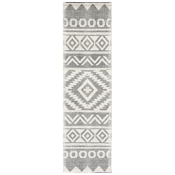 SAFAVIEH Natura Marquis Southwestern Runner Rug, Black/Ivory, 2'3" x 8'