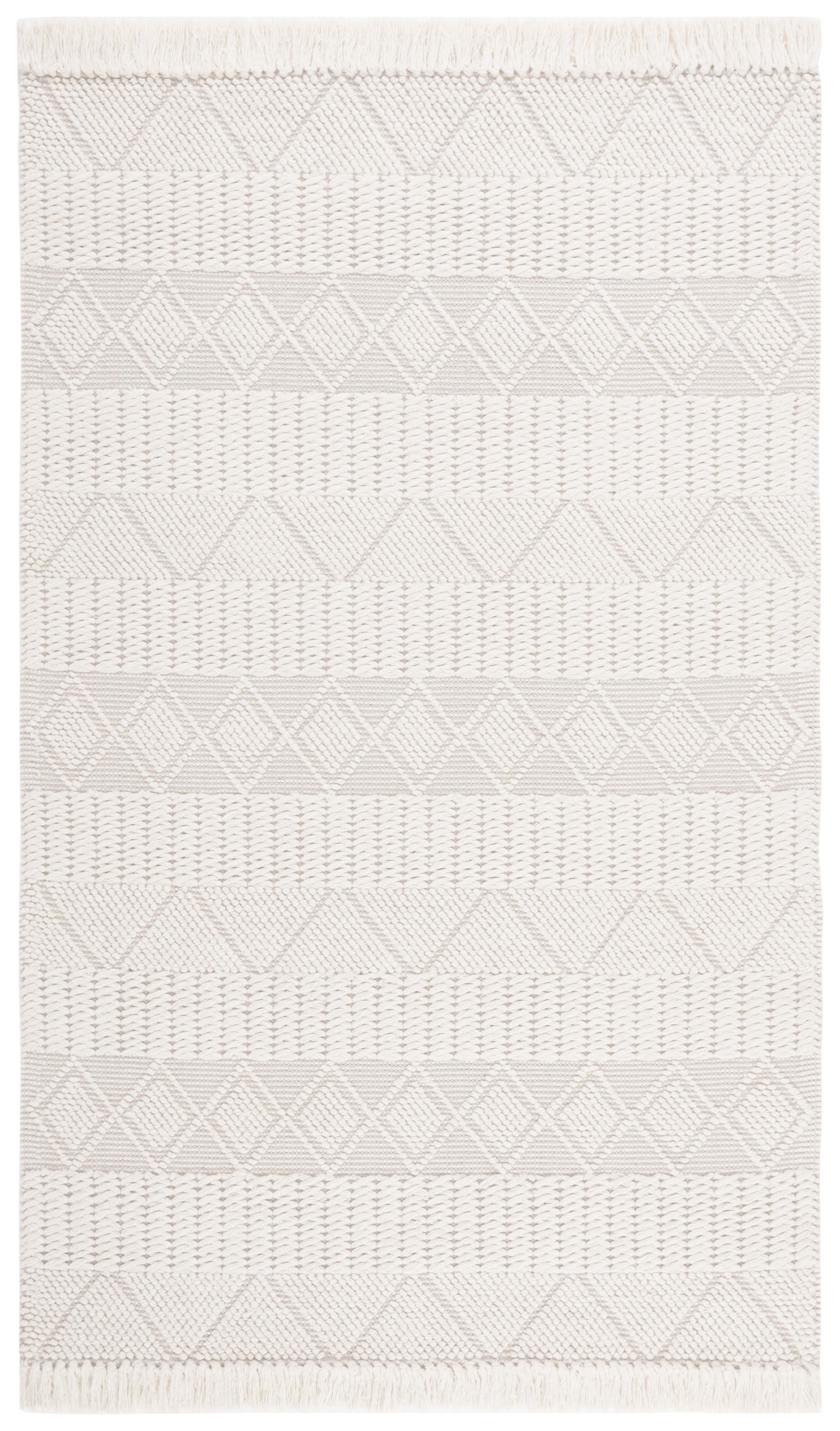 SAFAVIEH Natura Marvyn Southwestern Wool Area Rug, Ivory/Grey, 6' x 9'