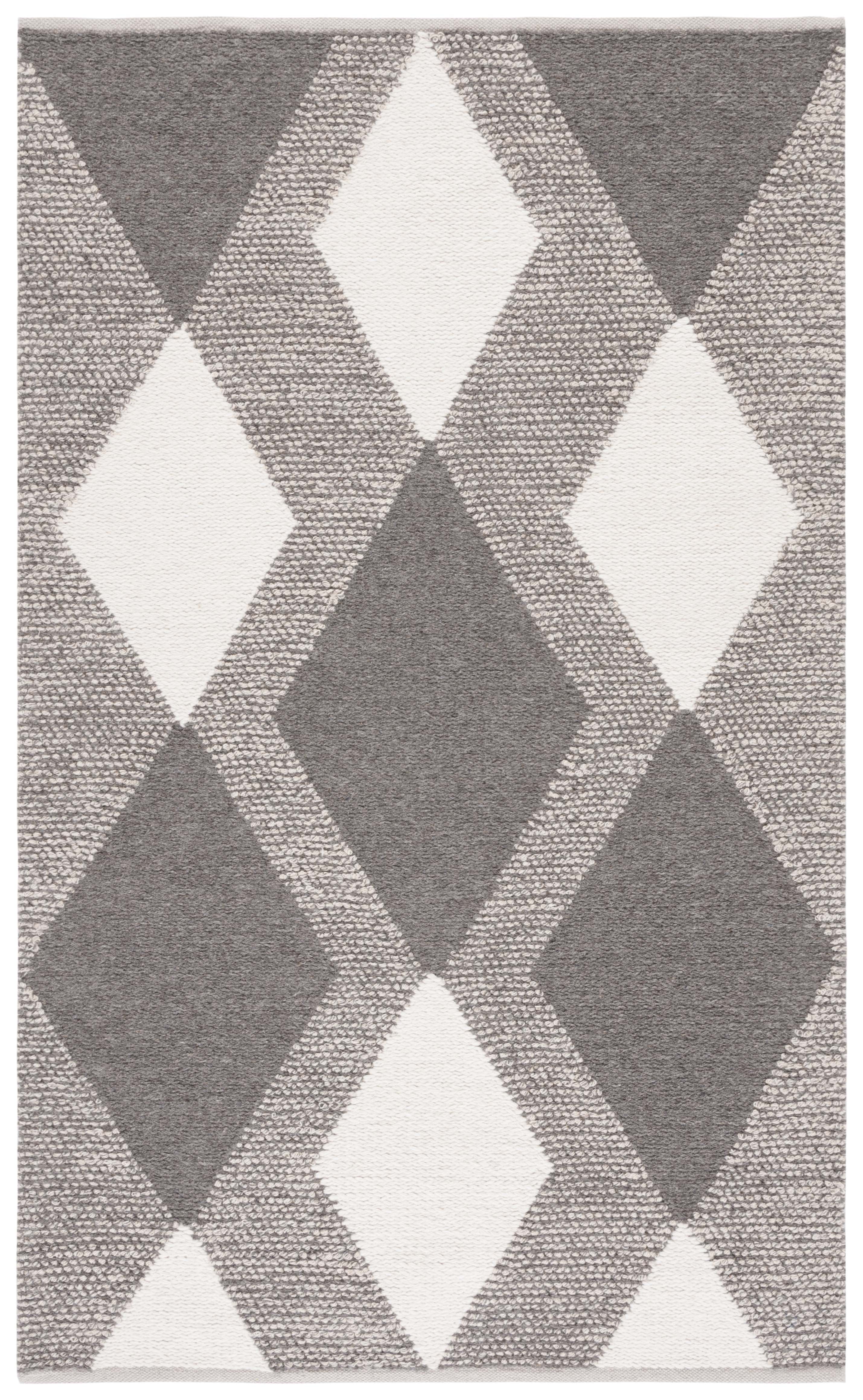 Ivory and Beige Hand-Woven Wool Area Rug - 3' x 5'