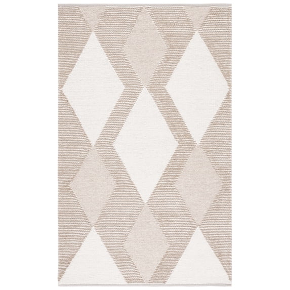 SAFAVIEH Natura Medici Diamond Area Rug, Natural/Ivory, 6' x 9'