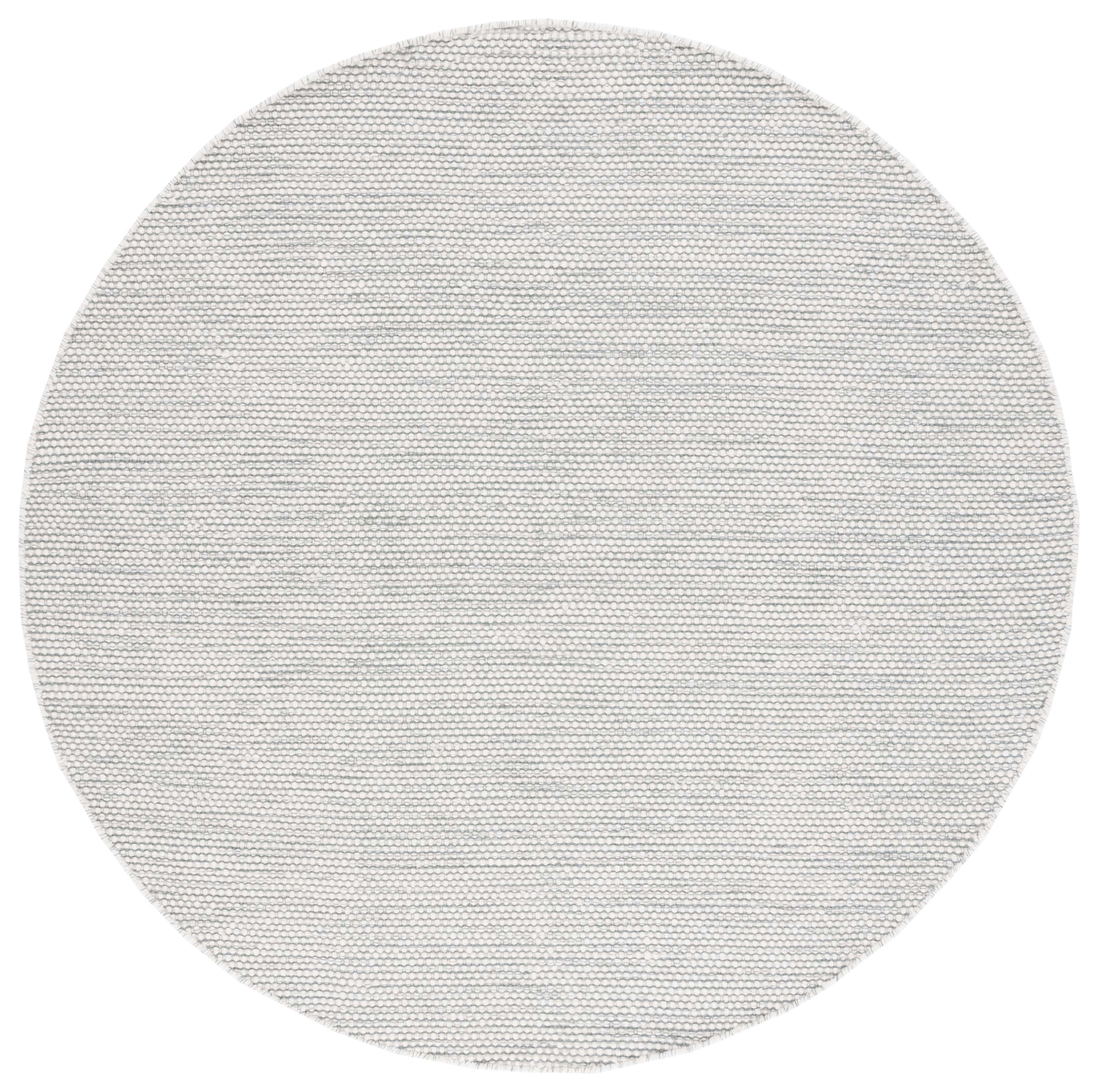 SAFAVIEH Natura Mellony Solid Area Rug, Light Blue/Ivory, 6' x 6' Round