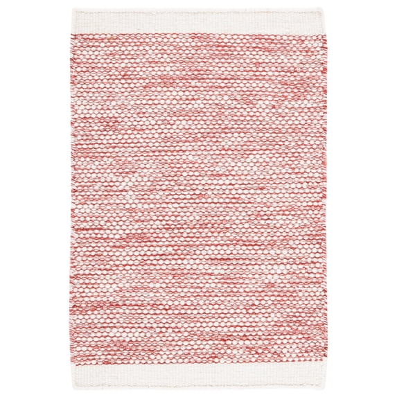 SAFAVIEH Natura Mellony Solid Area Rug, Red/Ivory, 5' x 8'