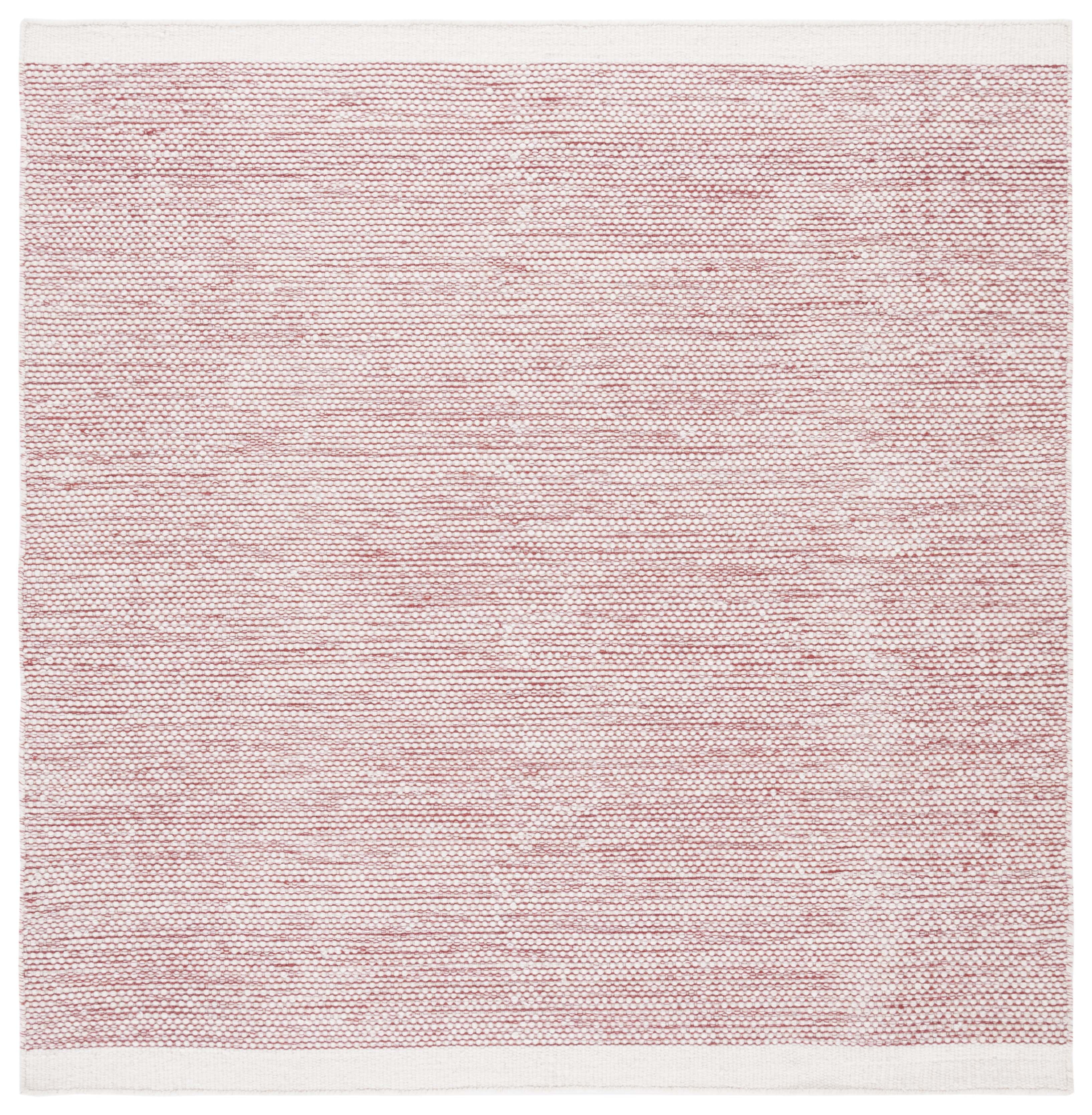 SAFAVIEH Natura Mellony Solid Area Rug, Red/Ivory, 6' x 6' Square