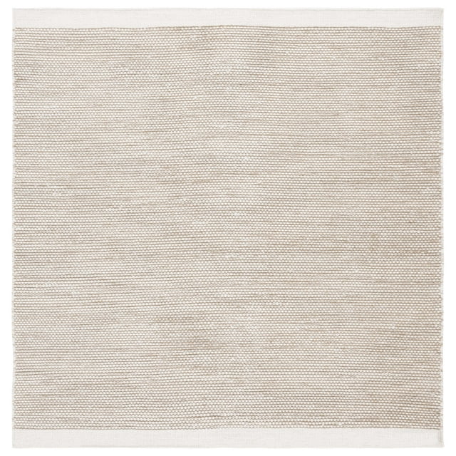 SAFAVIEH Natura Mellony Solid Area Rug, Taupe/Ivory, 6' x 6' Square