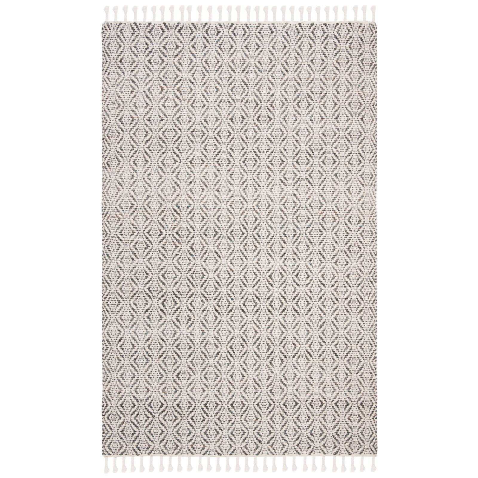 Beige Hand-Tufted Wool and Cotton Flat Woven Rug, 3' x 5'