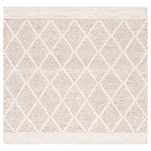 SAFAVIEH Natura Montana Diamond Area Rug, Brown/Ivory, 6' x 6' Square