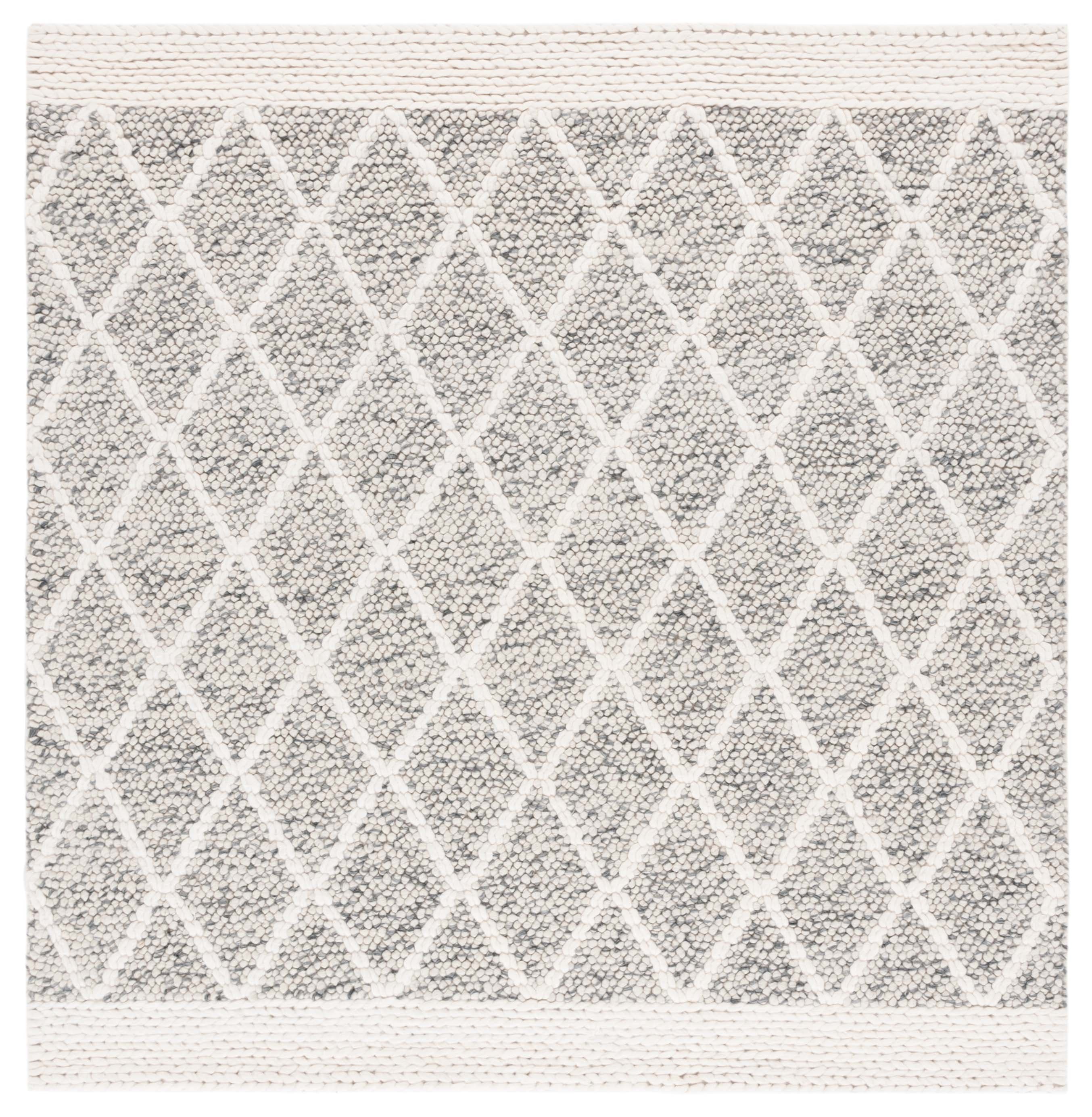 SAFAVIEH Natura Montana Diamond Area Rug, Gray/Ivory, 6' x 6' Square