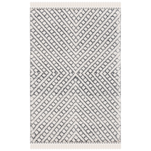 SAFAVIEH Natura Calanthia Geometric Area Rug, Ivory/Black, 2'3" x 4'