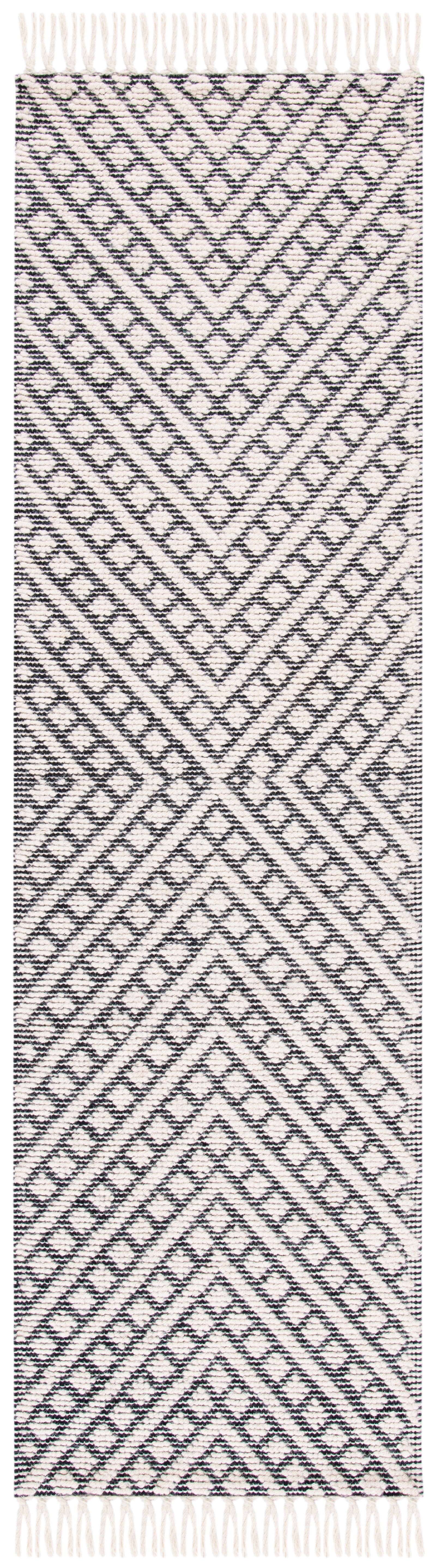 SAFAVIEH Natura Calanthia Geometric Runner Rug, Ivory/Black, 2'3" x 14'