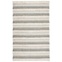 SAFAVIEH Natura Ermintrude Striped Cotton Area Rug, Beige/Grey, 3' x 5'
