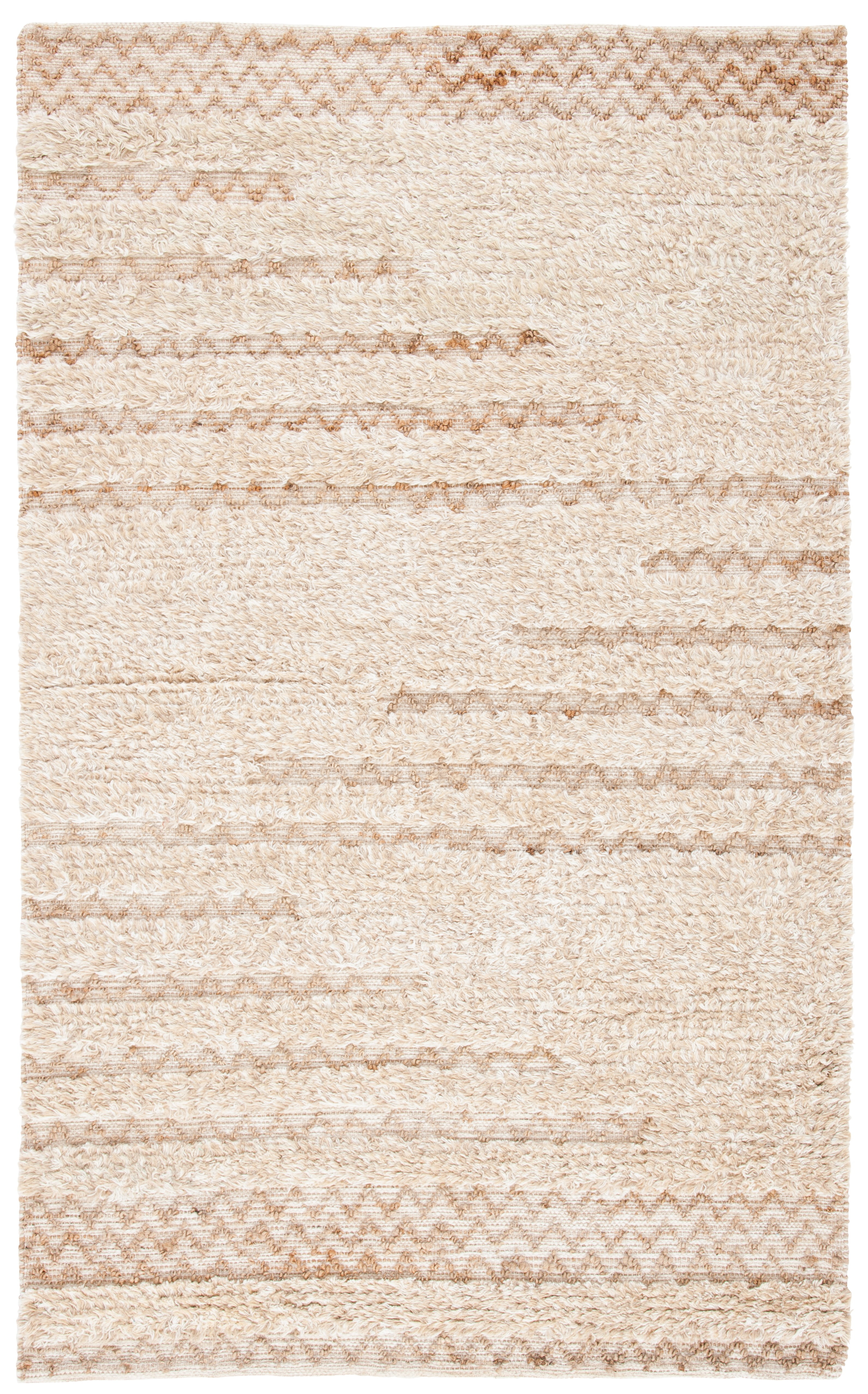Ivory Hand-Tufted Wool 8' x 10' Rectangular Rug