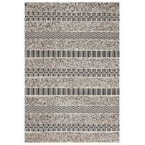 SAFAVIEH Natura Nadia Geometric Cotton Area Rug, Black/Ivory, 8' x 10'