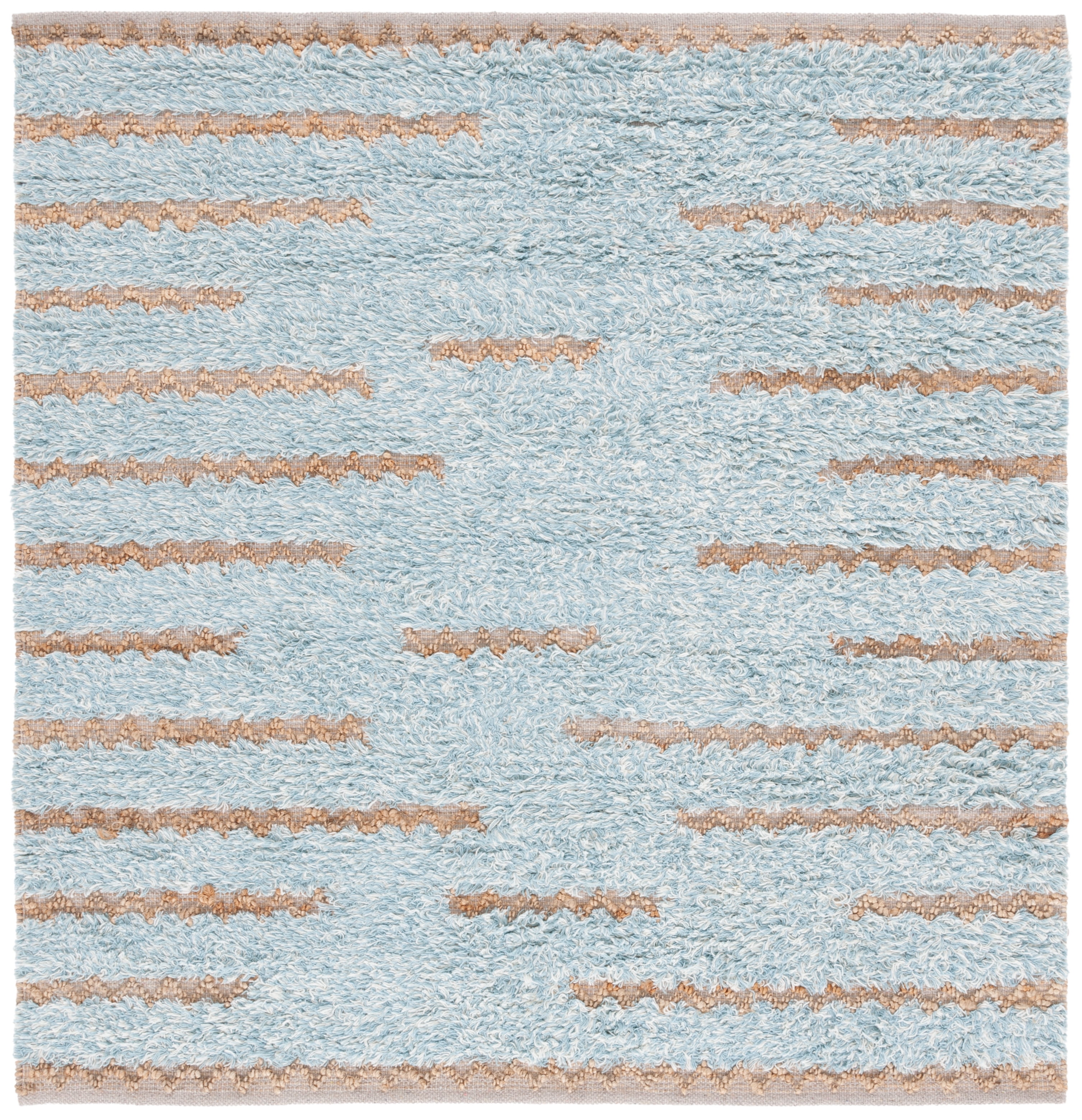 SAFAVIEH Natura Natasa Abstract Area Rug, Blue/Natural, 6' x 6' Square