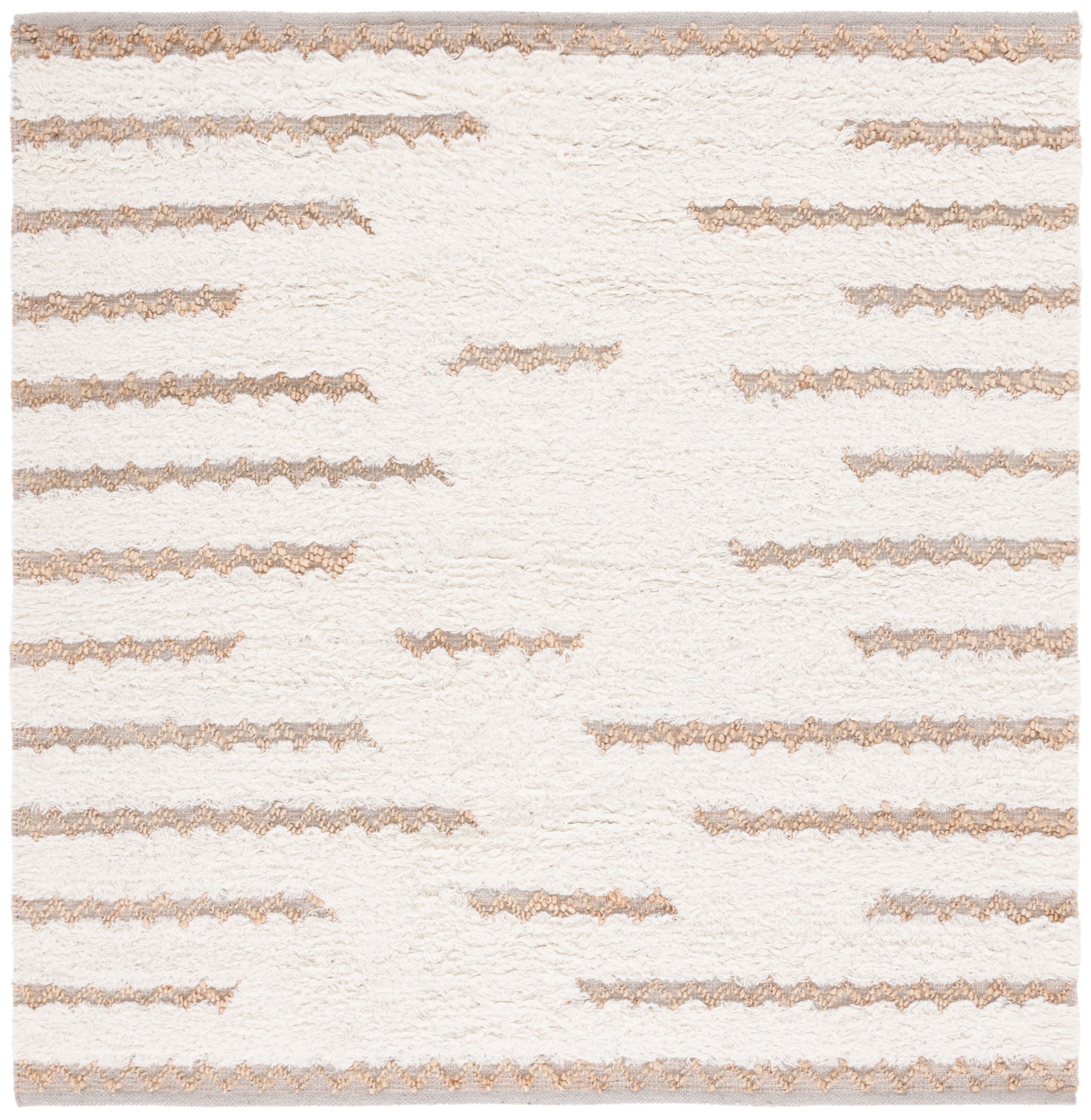 SAFAVIEH Natura Natasa Abstract Area Rug, Ivory/Natural, 6' x 6' Square