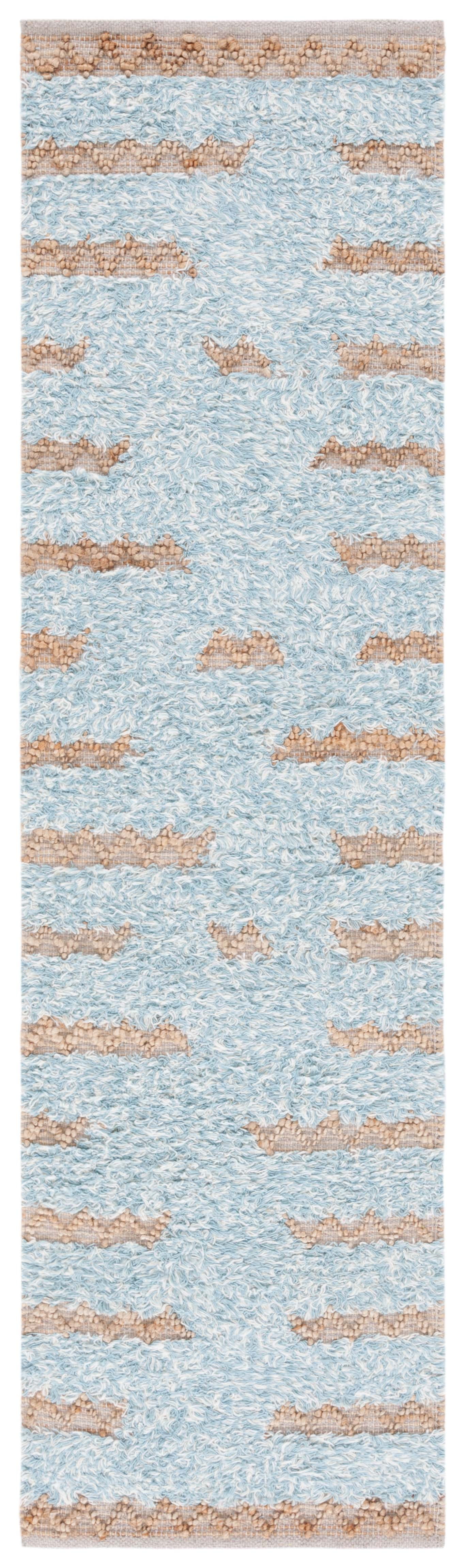 SAFAVIEH Natura Natasa Abstract Runner Rug, Blue/Natural, 2'3" x 8'