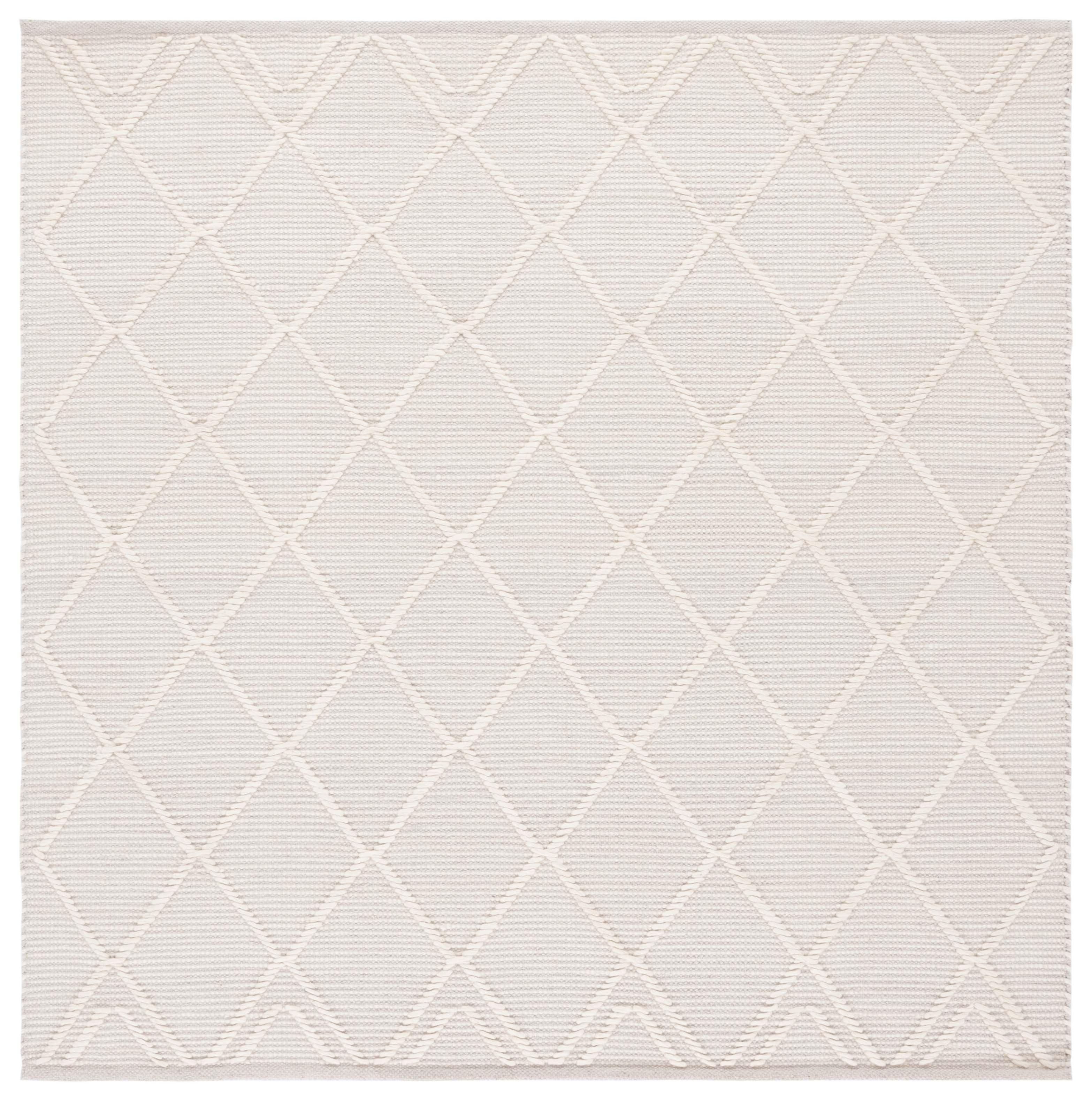 Ivory Coastline Hand-Tufted Wool and Cotton 6' Square Rug