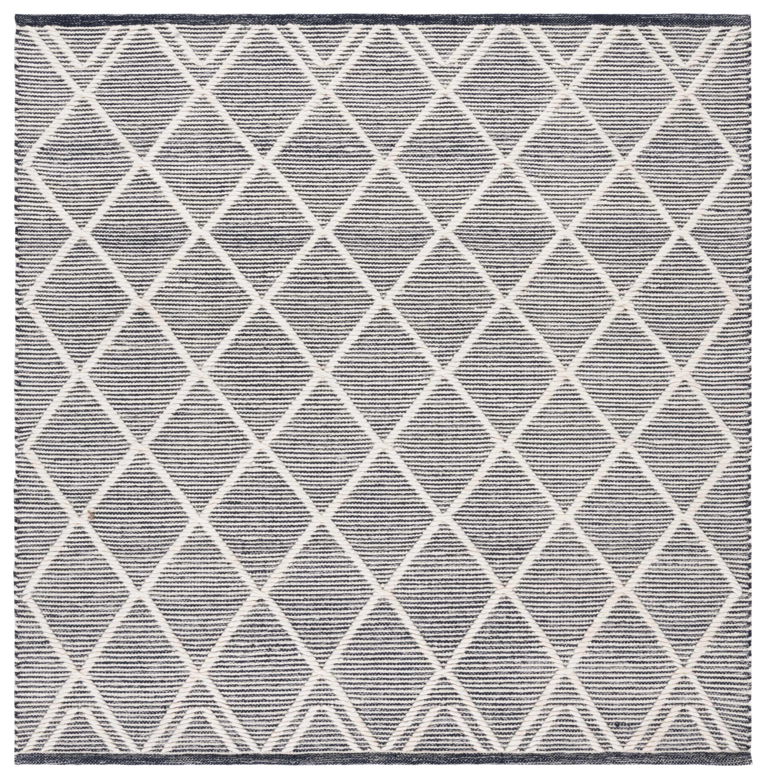 SAFAVIEH Natura Natasha Geometric Area Rug, Navy/Ivory, 6' x 6' Square
