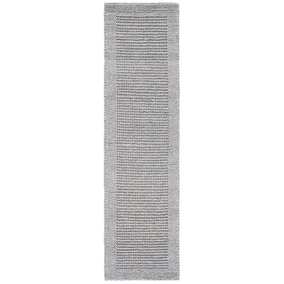 SAFAVIEH Natura Novilla Bordered Runner Rug, Gray, 2'3" x 8'