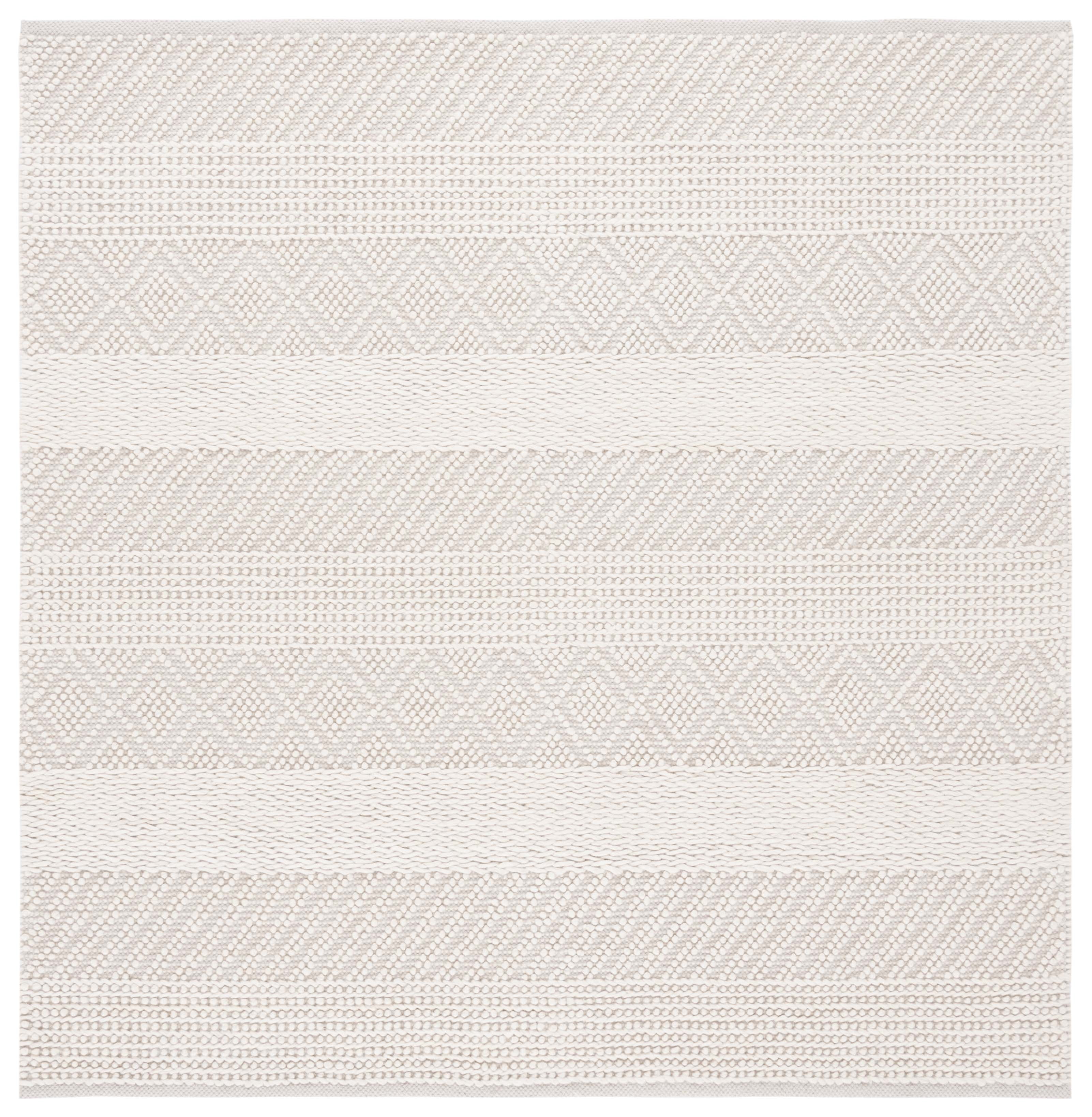 SAFAVIEH Natura Nuala Southwestern Wool Area Rug, Ivory, 6' x 6' Square