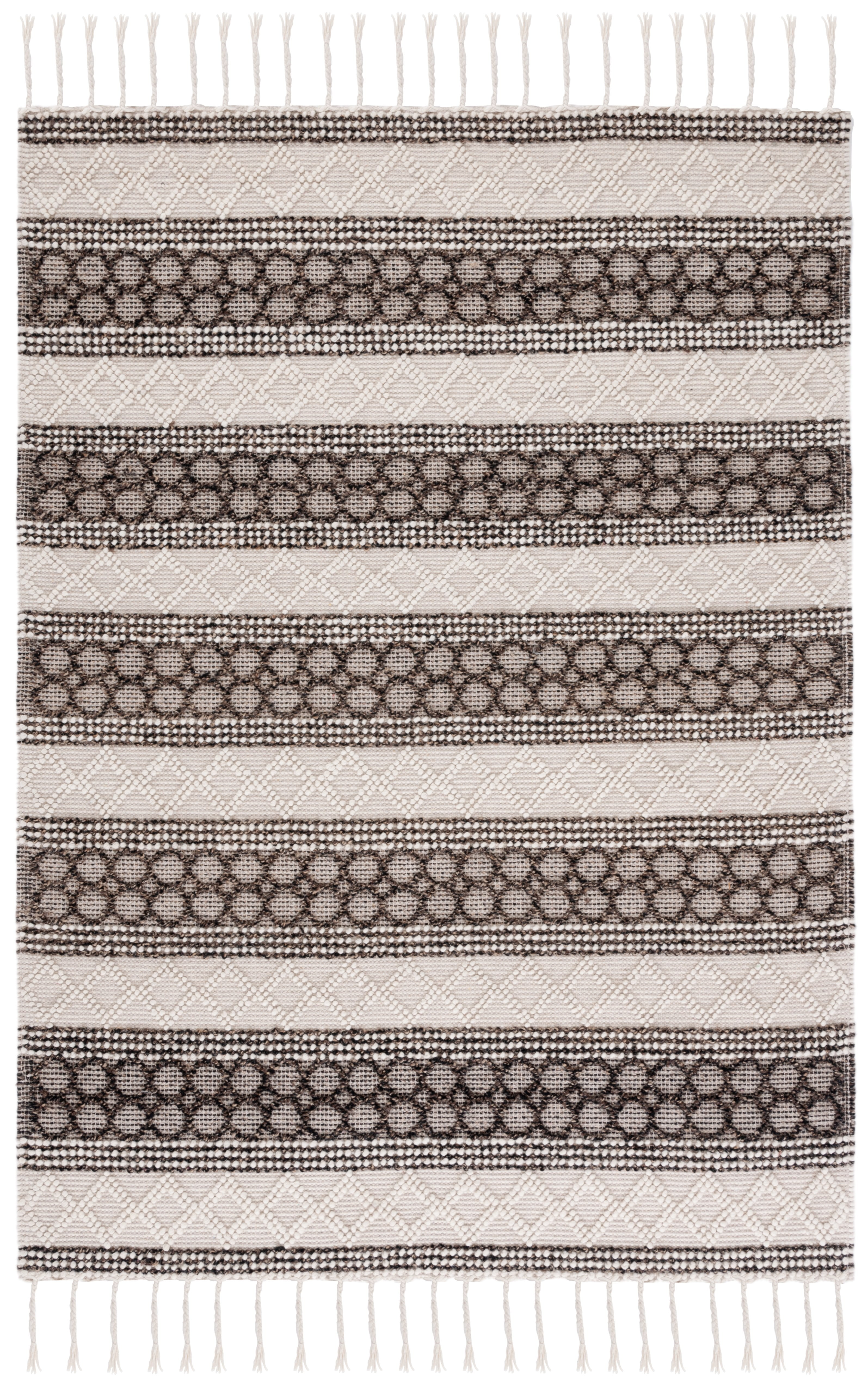SAFAVIEH Natura Nurten Southwestern Area Rug, Ivory/Black, 5' x 8'