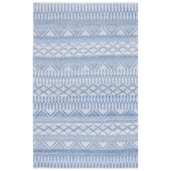 SAFAVIEH Natura Ognena Geometric Polyester Area Rug, Blue/Grey, 3' x 5'