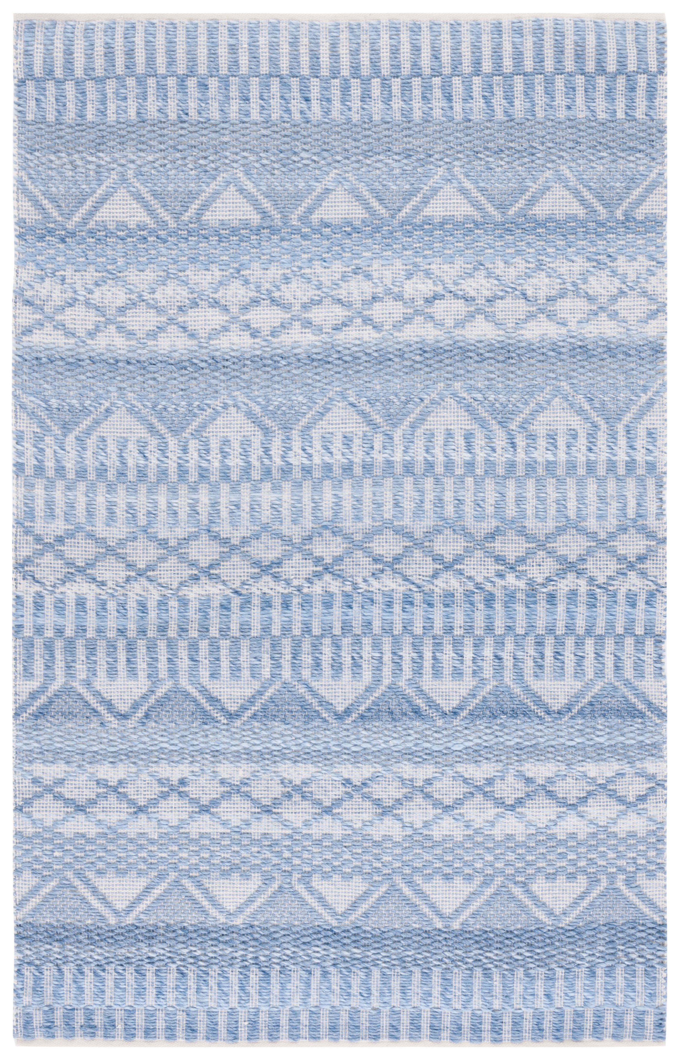 SAFAVIEH Natura Ognena Geometric Polyester Area Rug, Blue/Grey, 5' x 8'