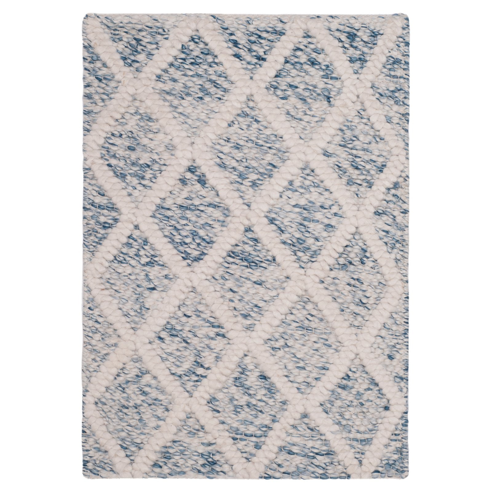 SAFAVIEH Natura Olgica Geometric Diamonds Runner Rug, Ivory/Blue, 2'3" x 8'