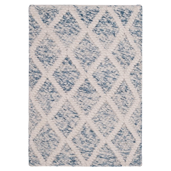 SAFAVIEH Natura Olgica Geometric Diamonds Runner Rug, Ivory/Blue, 2'3" x 8'