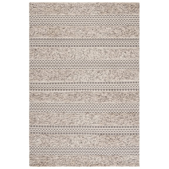 SAFAVIEH Natura Oralee Geometric Cotton Area Rug, Grey/Ivory, 8' x 10'