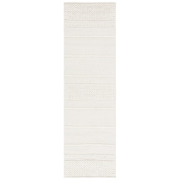 SAFAVIEH Natura Orinda Striped Wool Runner Rug, Ivory, 2'3" x 8'