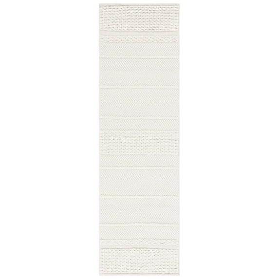 SAFAVIEH Natura Orinda Striped Wool Runner Rug, Ivory, 2'3" x 8'