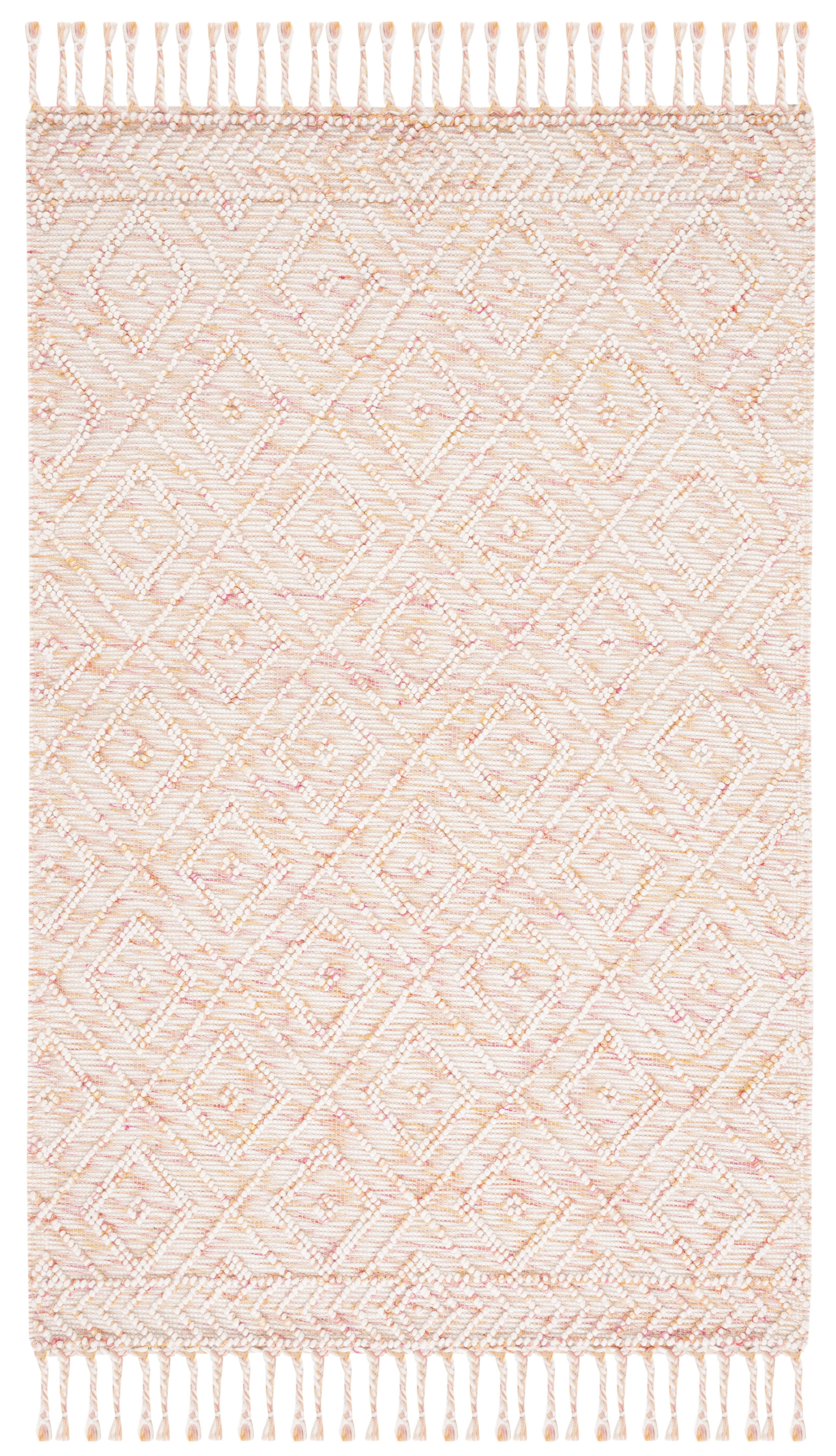 SAFAVIEH Natura Paolo Diamond Area Rug, Ivory/Red, 8' x 10'