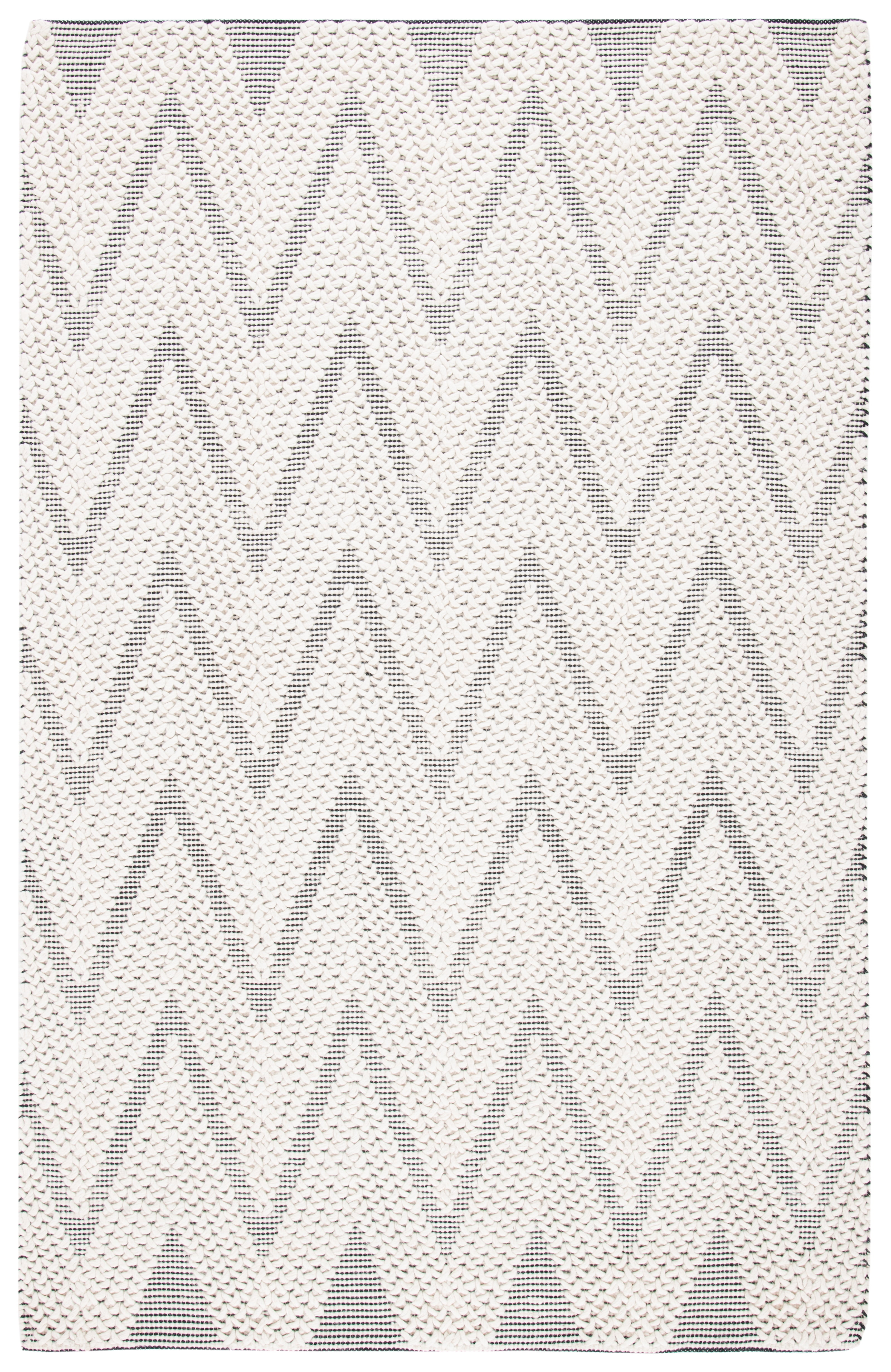 SAFAVIEH Natura Paula Zig-Zag Area Rug, Ivory/Black, 3' x 5'