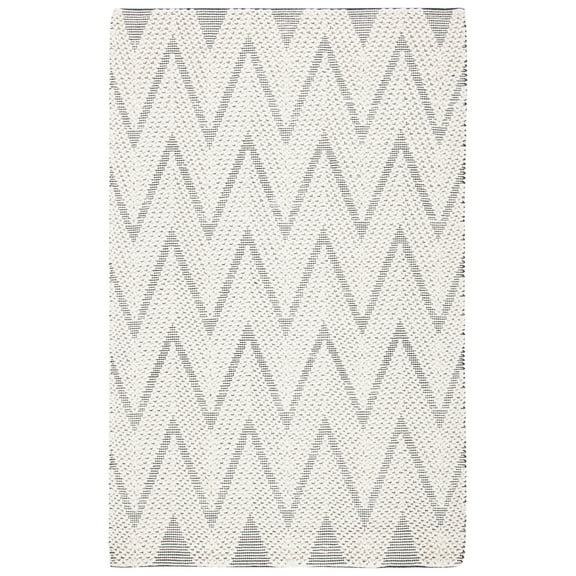 SAFAVIEH Natura Paula Zig-Zag Area Rug, Ivory/Black, 6' x 9'