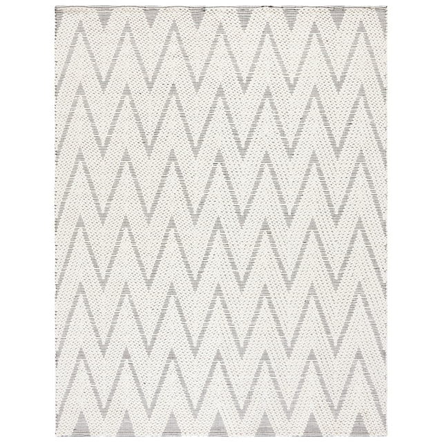 SAFAVIEH Natura Paula Zig-Zag Area Rug, Ivory/Black, 9' x 12'
