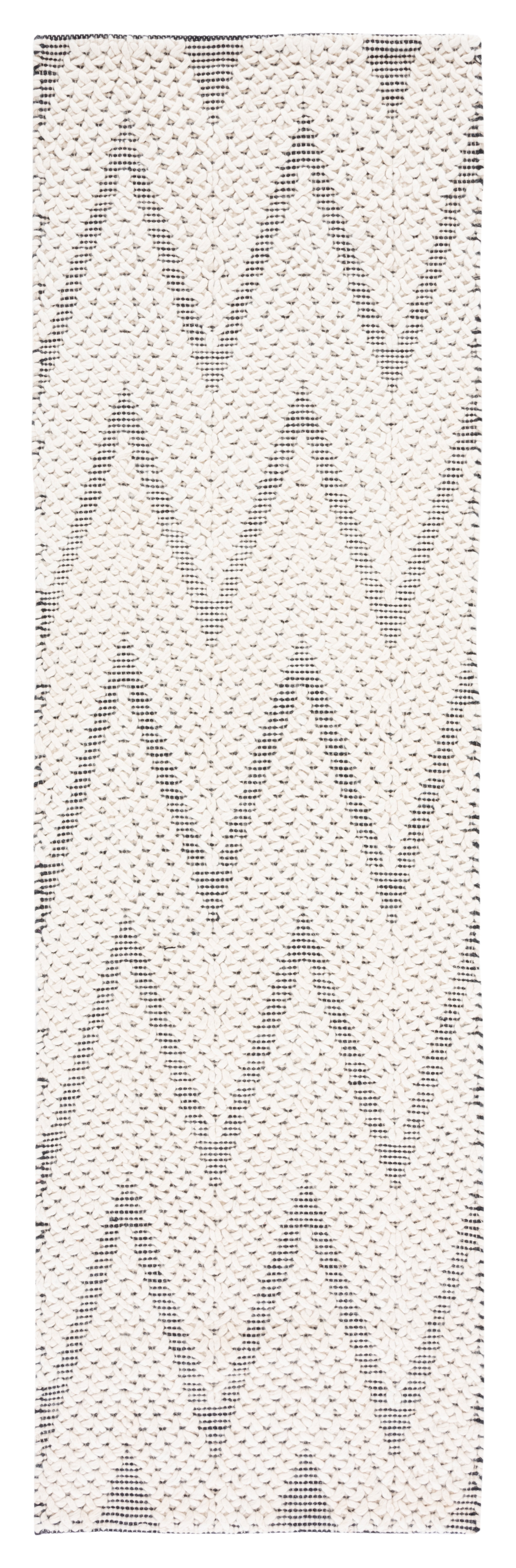SAFAVIEH Natura Paula Zig-Zag Runner Rug, Ivory/Black, 2'3" x 8'