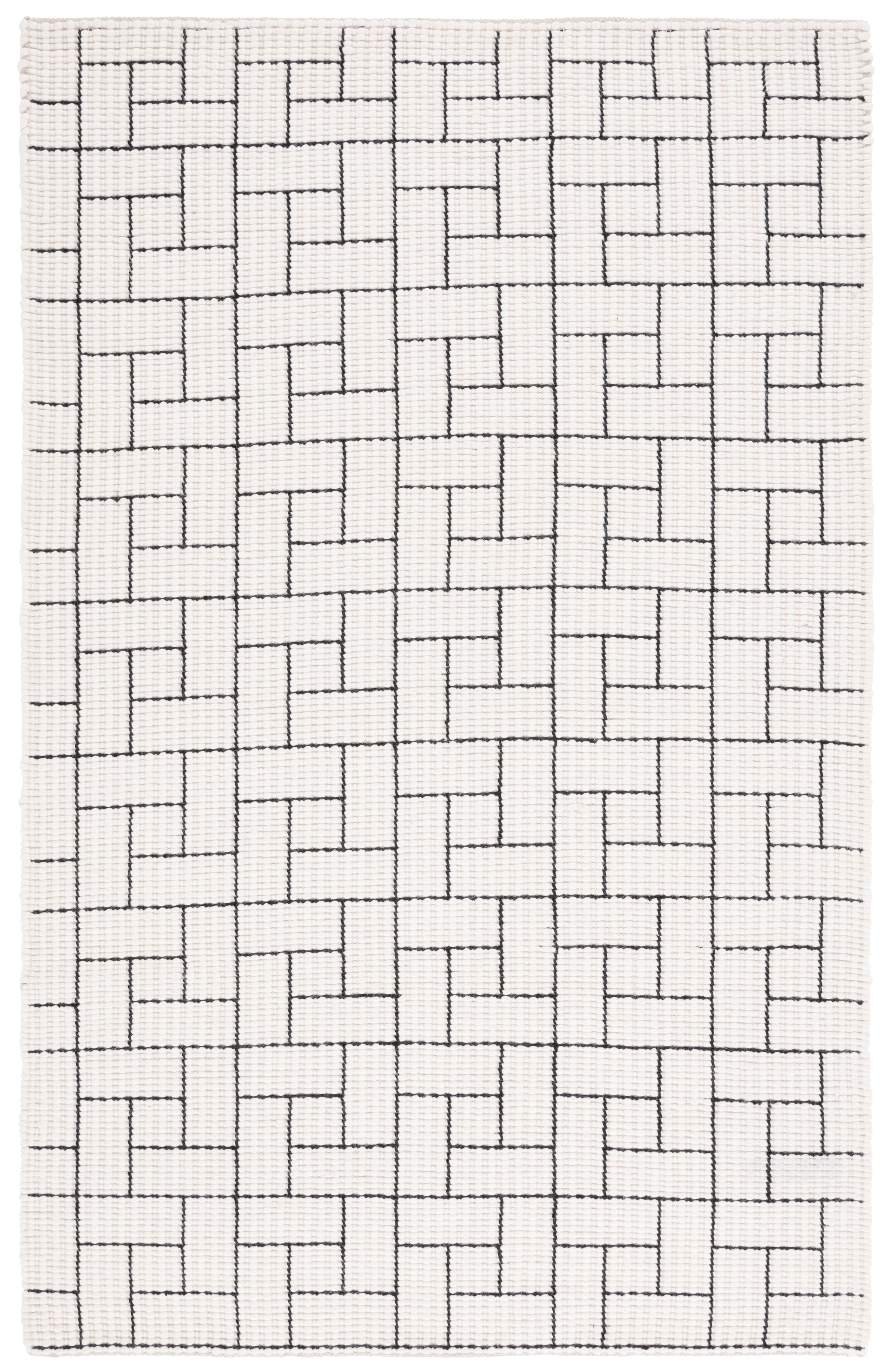 SAFAVIEH Natura Philander Geometric Area Rug, Ivory/Black, 4' x 6'